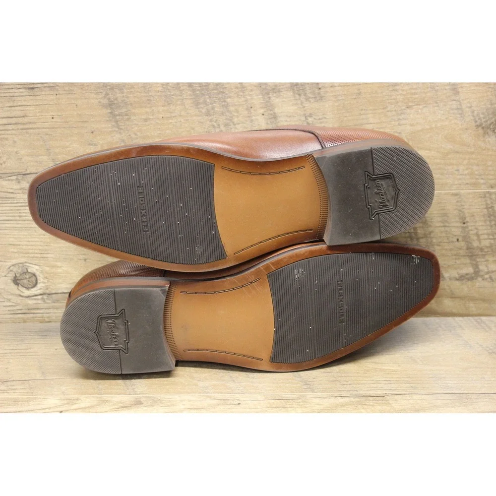 Florsheim Postino Oxford Shoes Men's 12D Cognac Leather Plain Toe Lace Up‎